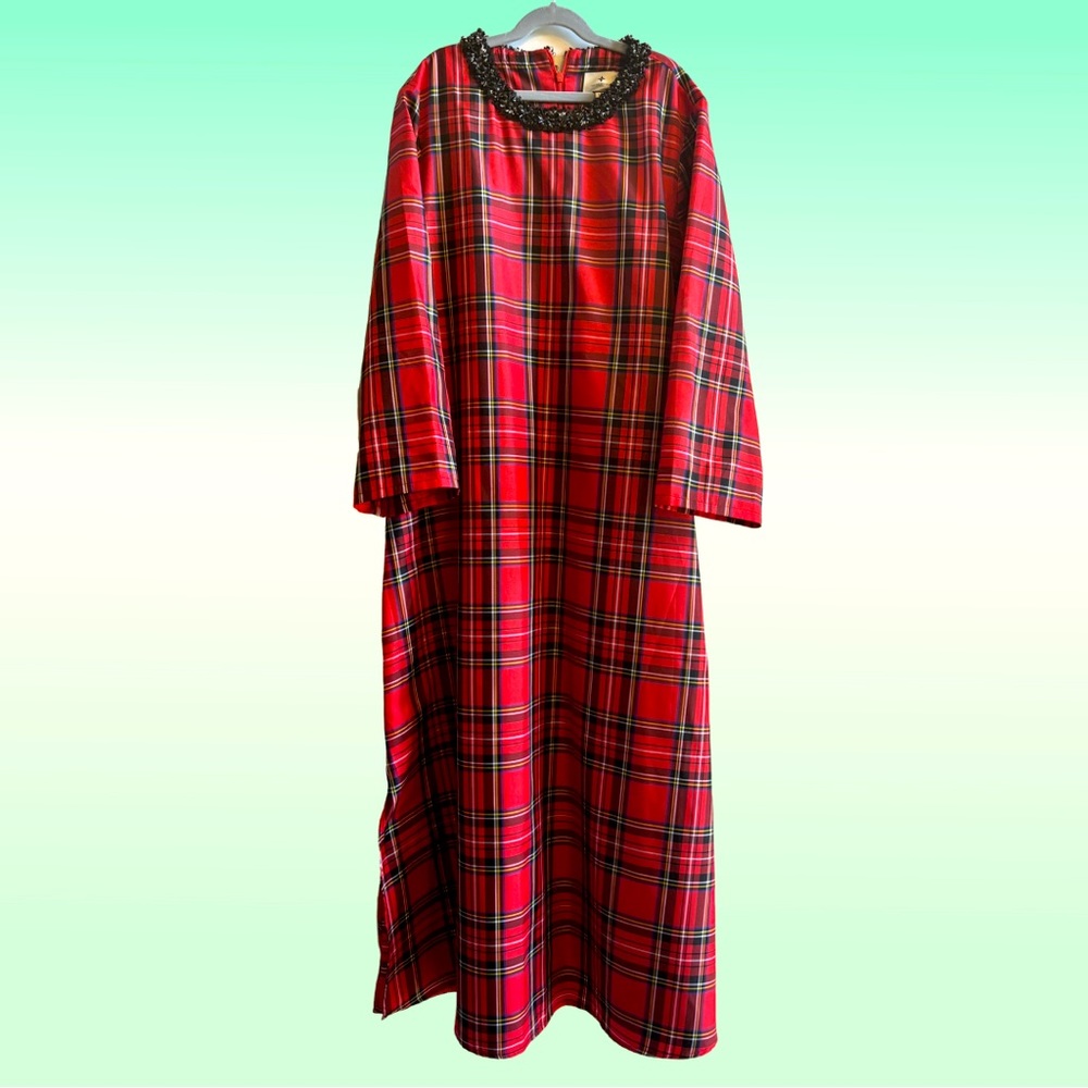 Tuckernuck Jamie Dress in Royal Stewart Tartan Plaid -XL